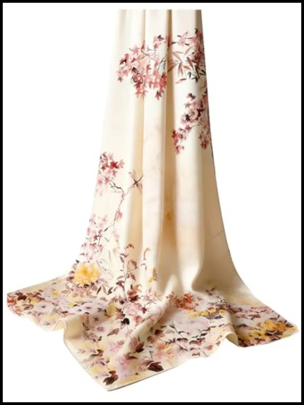 100% Mulberry Silk Oversized Shawl Wrap Fashion Scarf Featherlight Airy